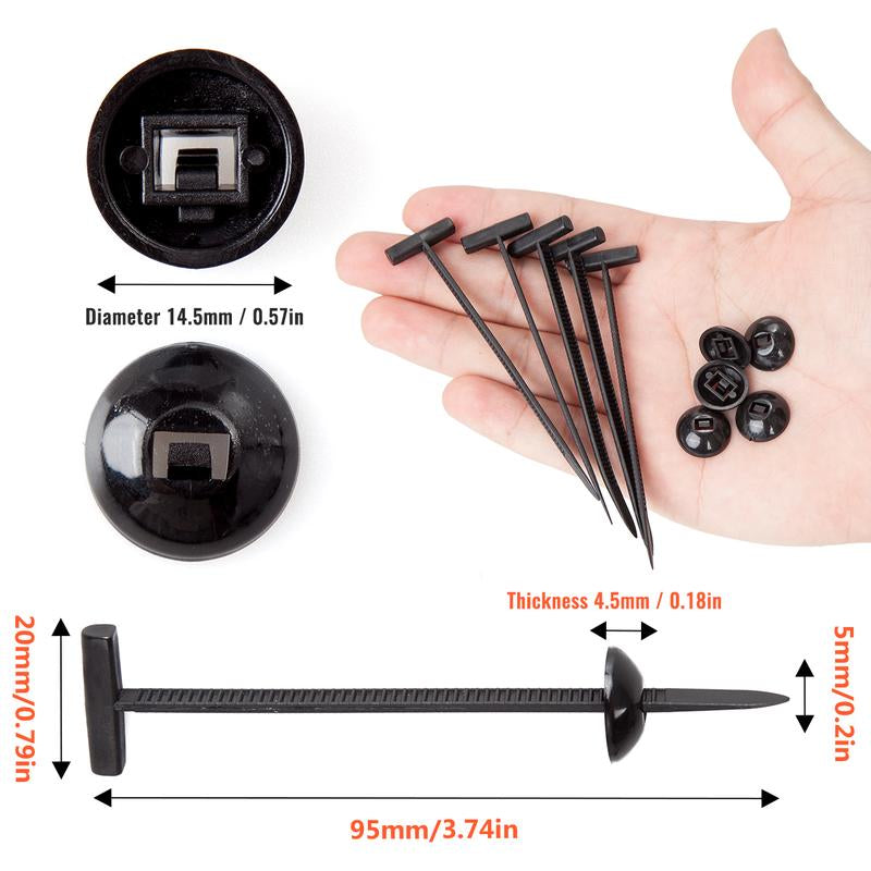 60 Pcs Nylon Universal Cable Tie Buckle, Upgraded Foldable Heavy Duty Self-Locking Nylon Zip Ties Holder, Multifunctional Cable Tie Buckle for Car Daily Repair